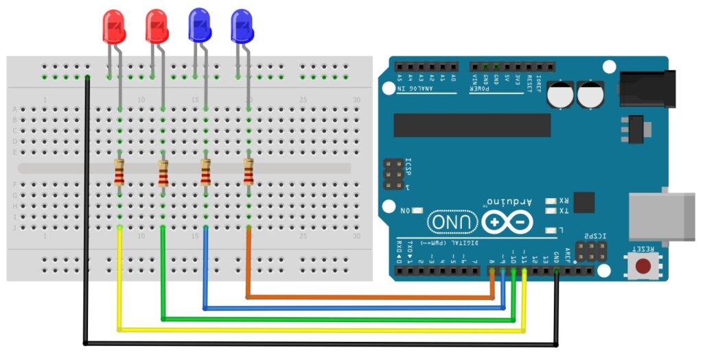 #58 mBlock Polis Çakar Devresi 2 mBlock Arduino polis çakar devresi