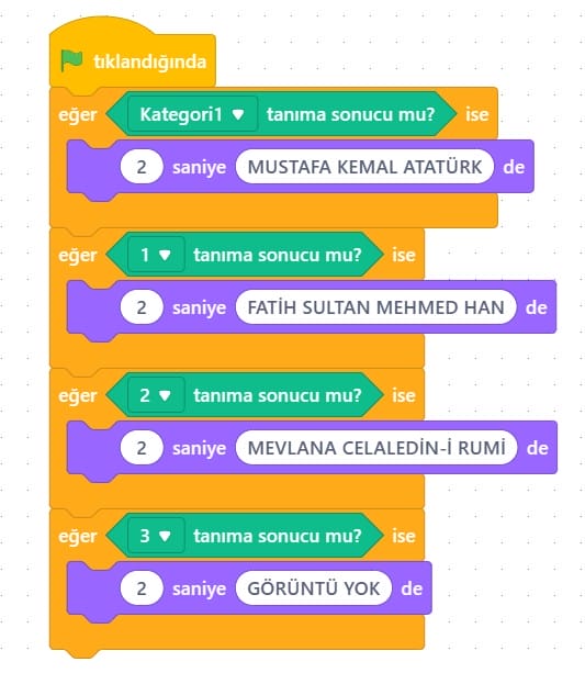 #2 mBlock Makine Öğrenimi - Yüz Tanıma-Parmak Sayma 2 1 gorsel tanima kuklalar