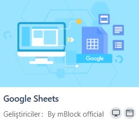 #4 mBlock Google E-Tablolar Veri Okuma ve Ekleme 1 mBlock Google E-Tablolar Veri Okuma ve Ekleme